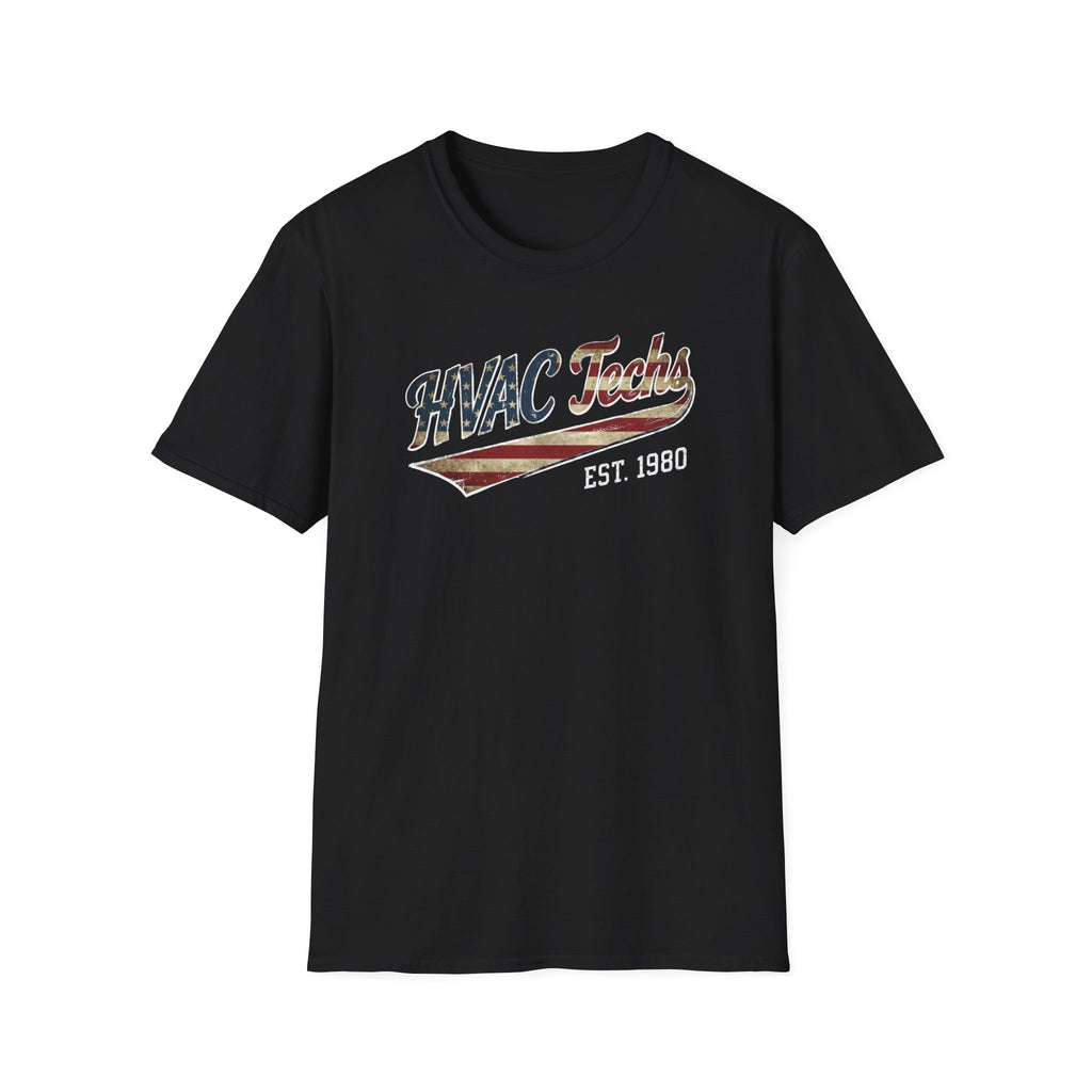 HVAC Techs Patriotic Softball T-Shirt