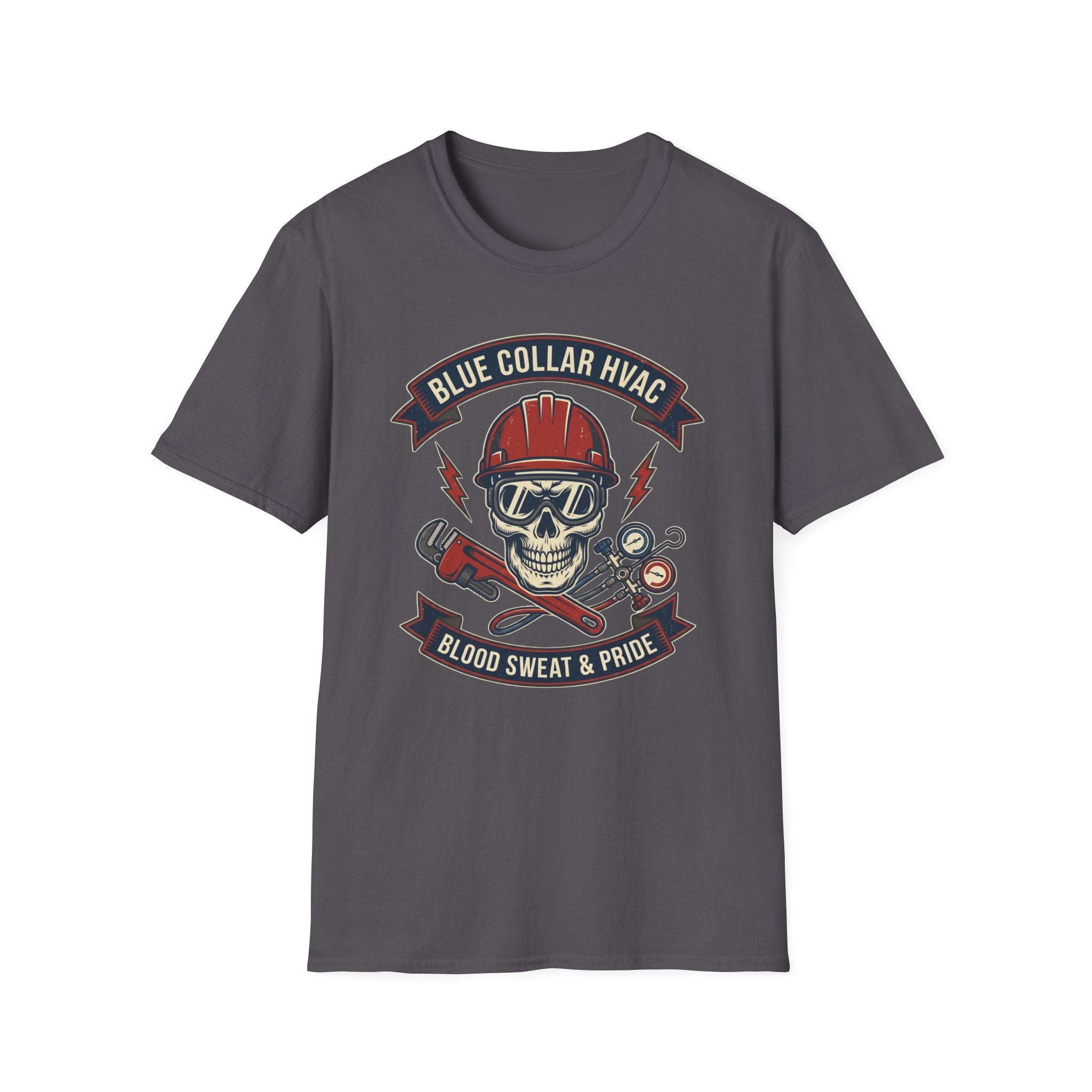 Blue Collar HVAC Skull T-Shirt
