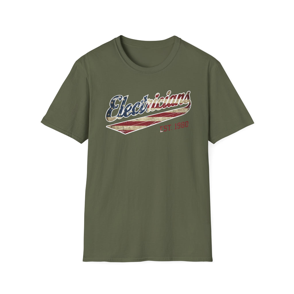 Electrician Patriotic Softball T-Shirt