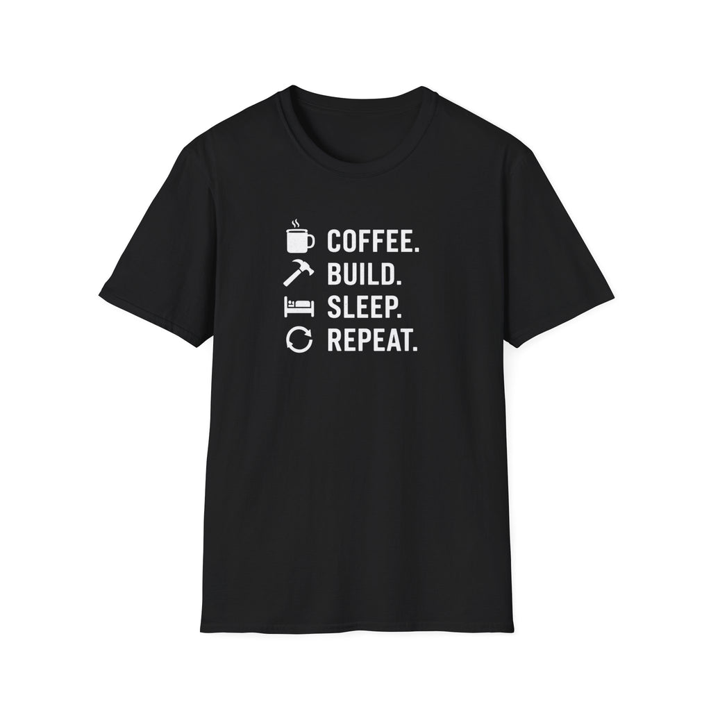 Coffee Build Sleep Repeat T-Shirt