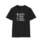 Coffee Build Sleep Repeat T-Shirt