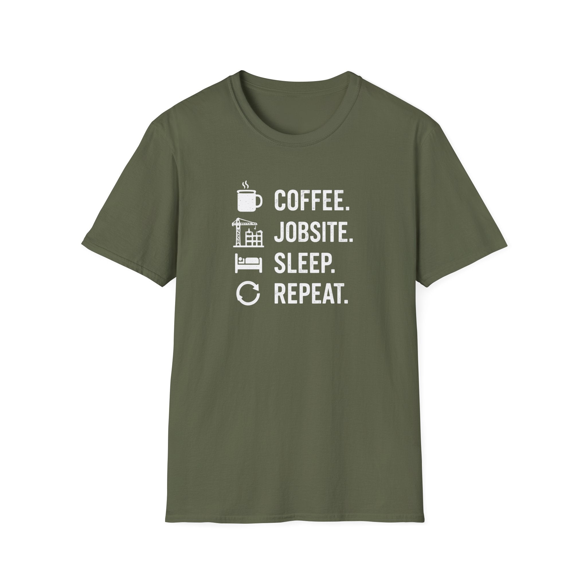 Coffee Jobsite Sleep Repeat T-Shirt