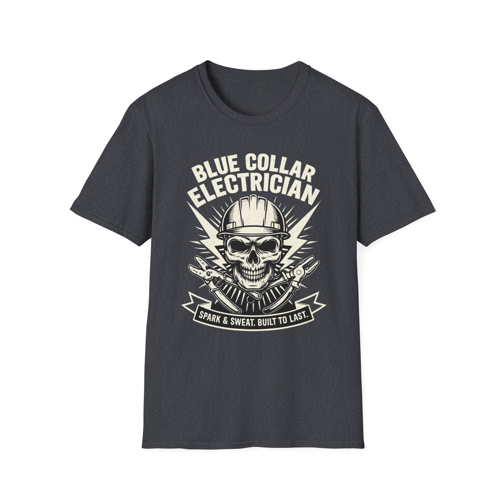 Blue Collar Electrician Skull T-Shirt