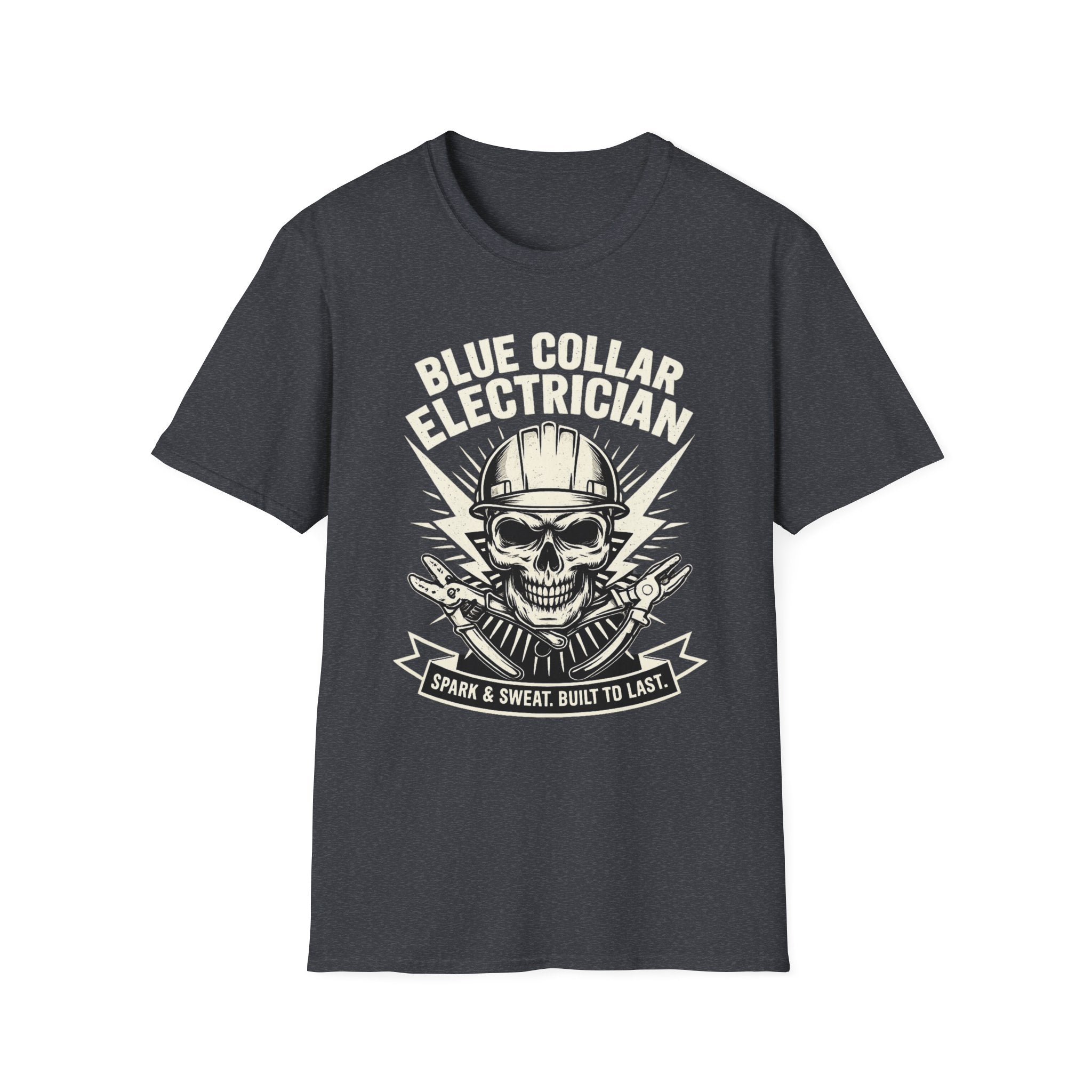 Blue Collar Electrician Skull T-Shirt