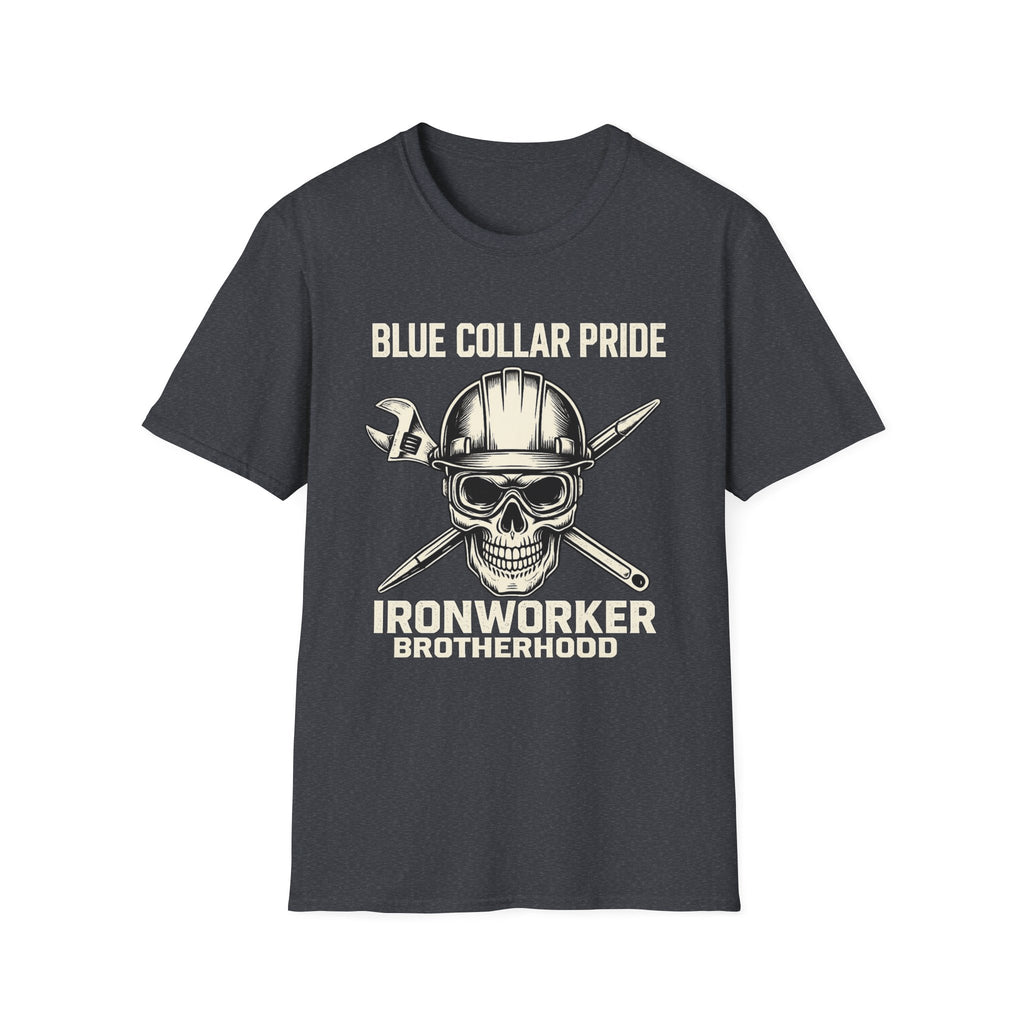 Blue Collar Ironworker Skull T-Shirt