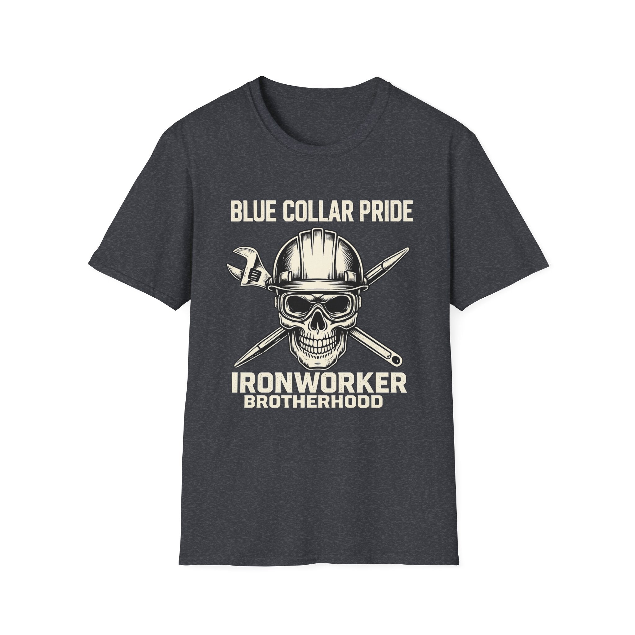 Blue Collar Ironworker Skull T-Shirt