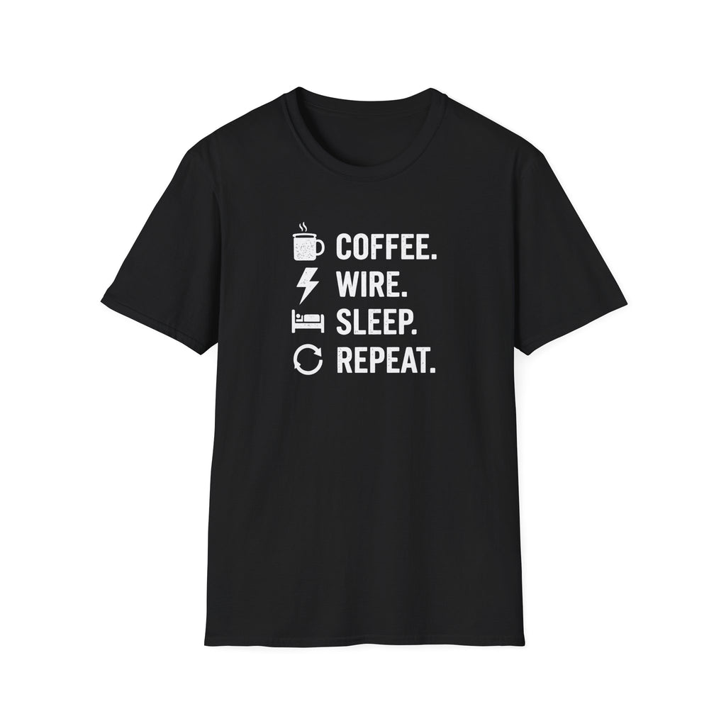 Coffee Wire Sleep Repeat T-Shirt