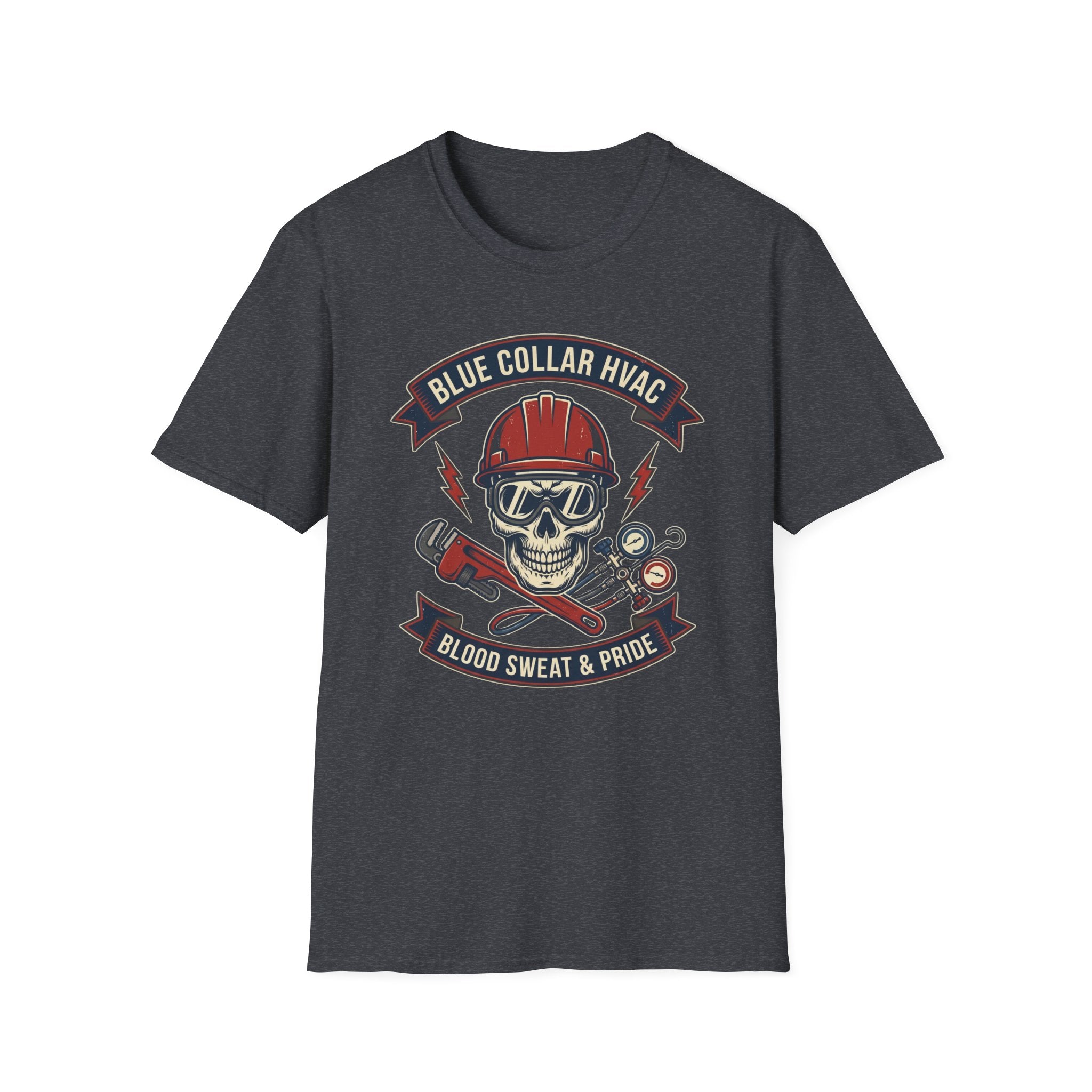 Blue Collar HVAC Skull T-Shirt
