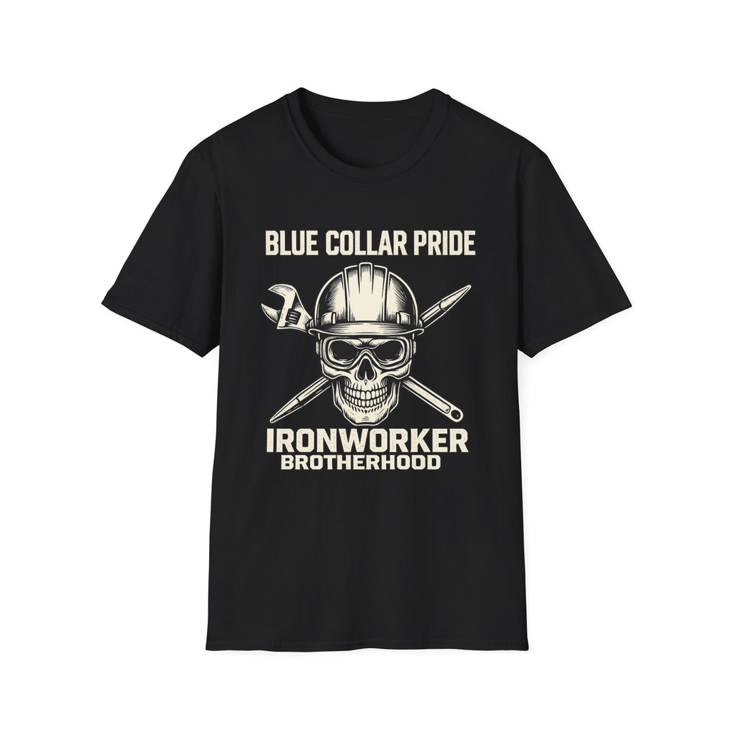 Blue Collar Ironworker Skull T-Shirt