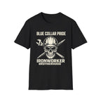 Blue Collar Ironworker Skull T-Shirt