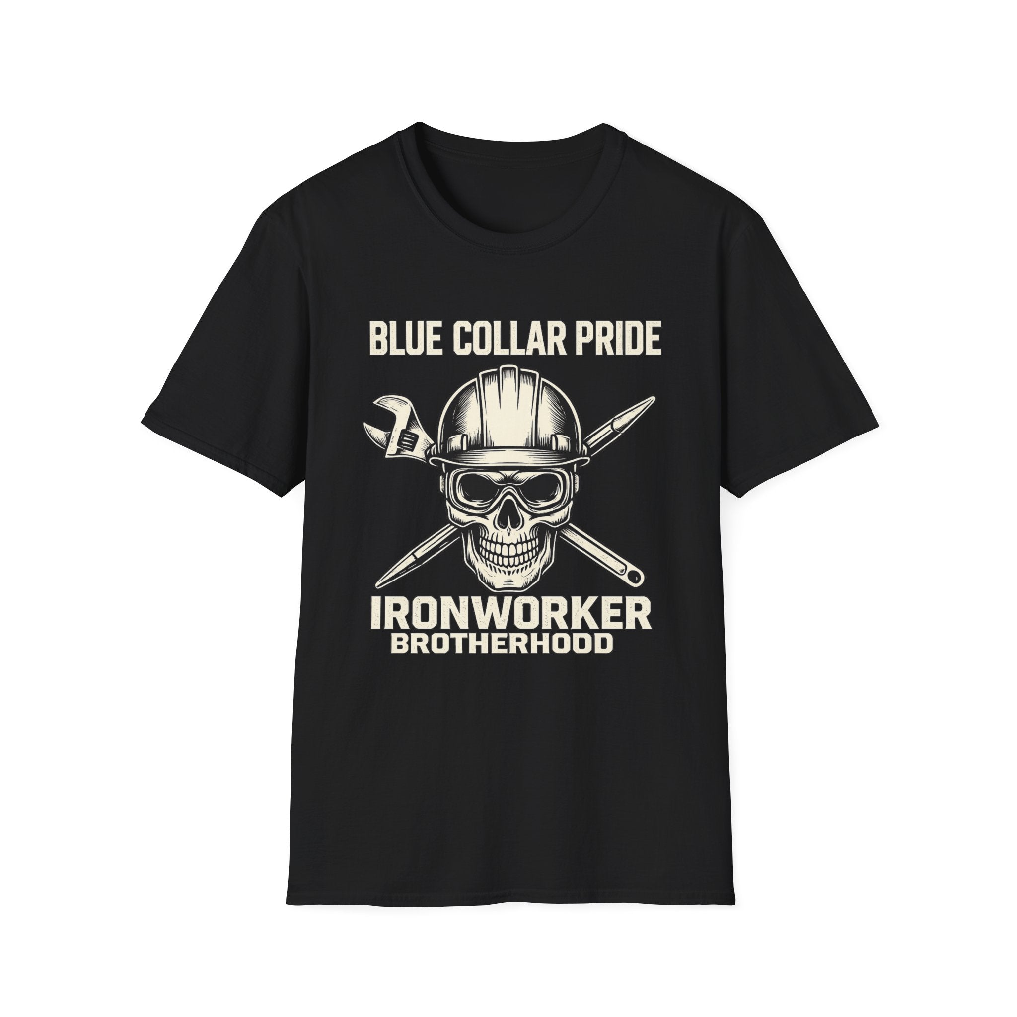 Blue Collar Ironworker Skull T-Shirt