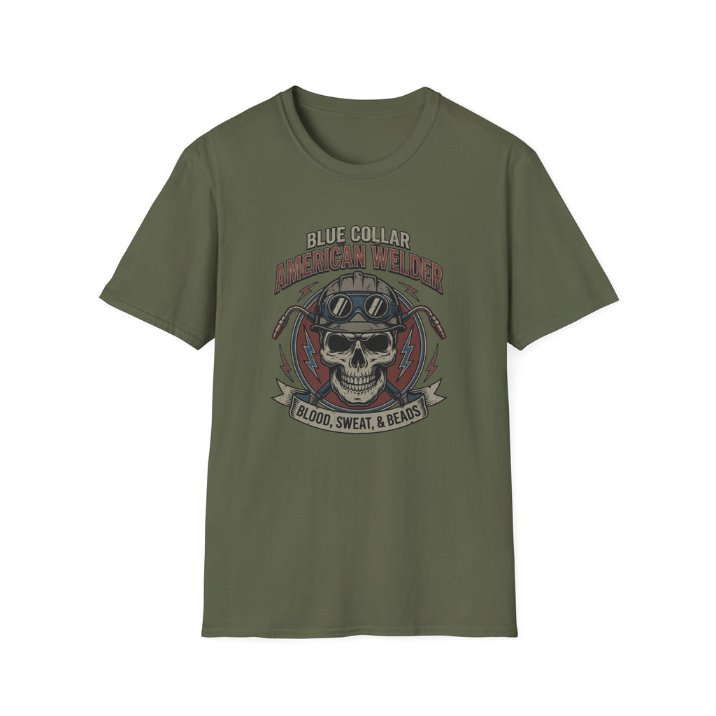 Blue Collar Welder Skull T-Shirt