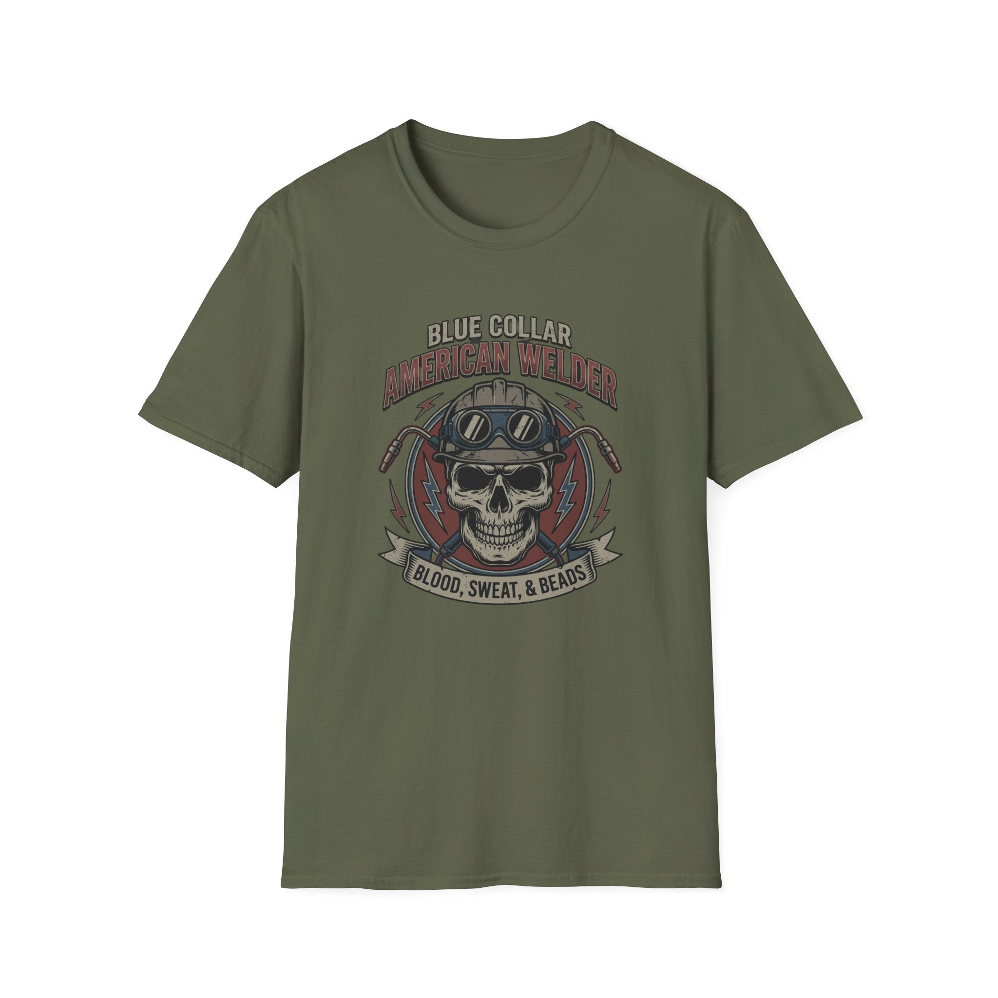 Blue Collar Welder Skull T-Shirt
