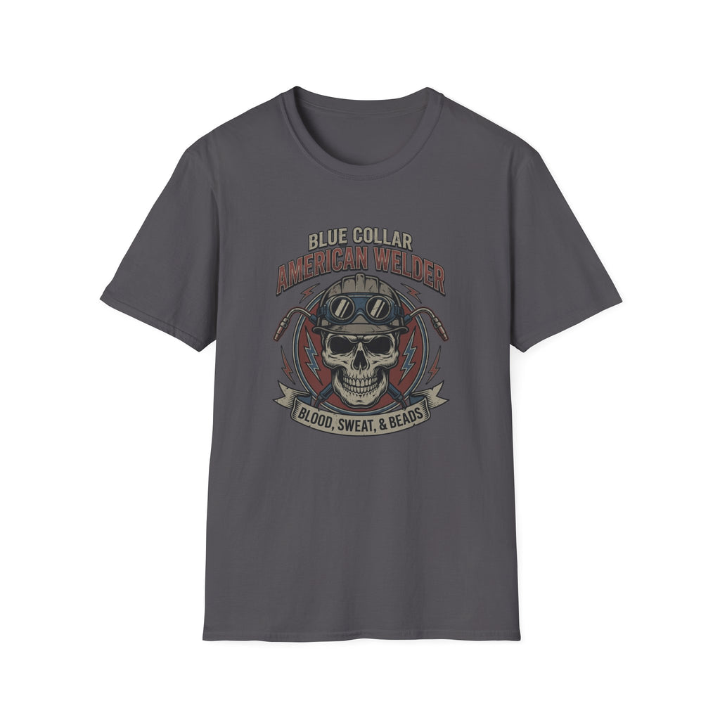 Blue Collar Welder Skull T-Shirt