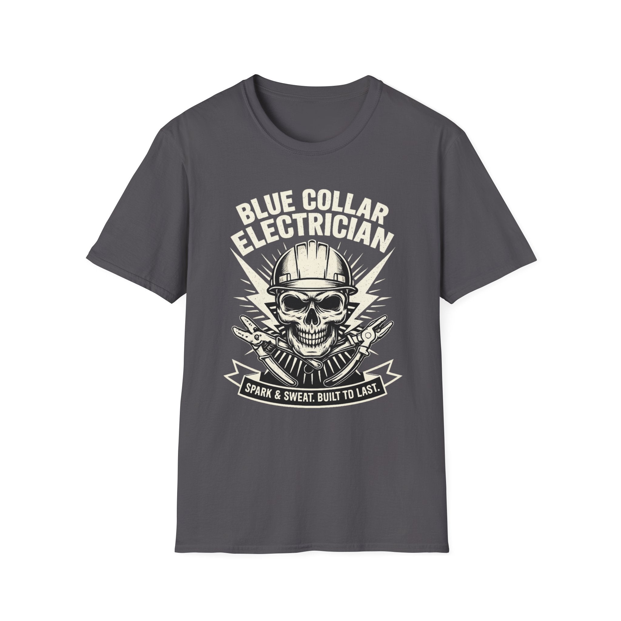 Blue Collar Electrician Skull T-Shirt