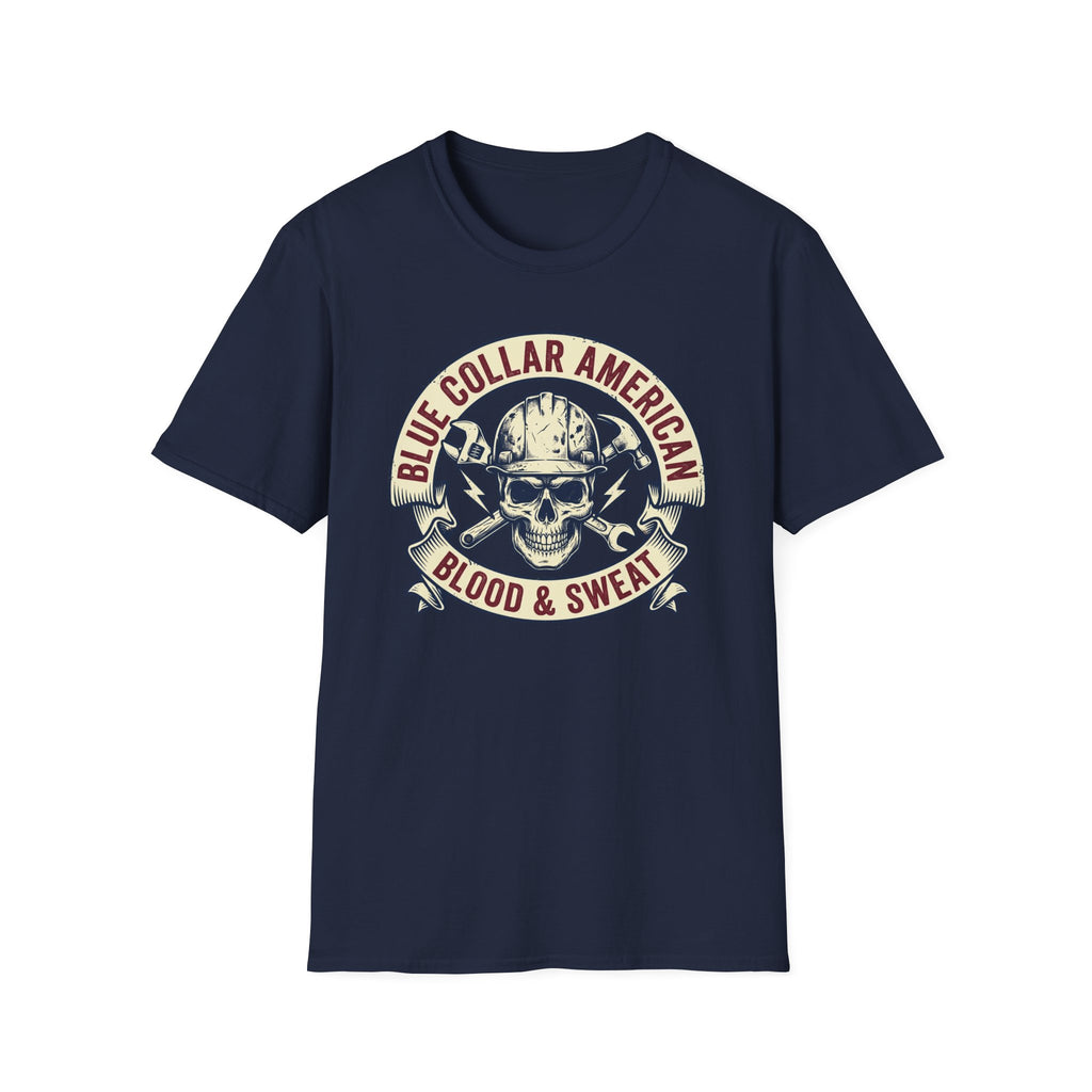 Blue Collar American Skull T-Shirt