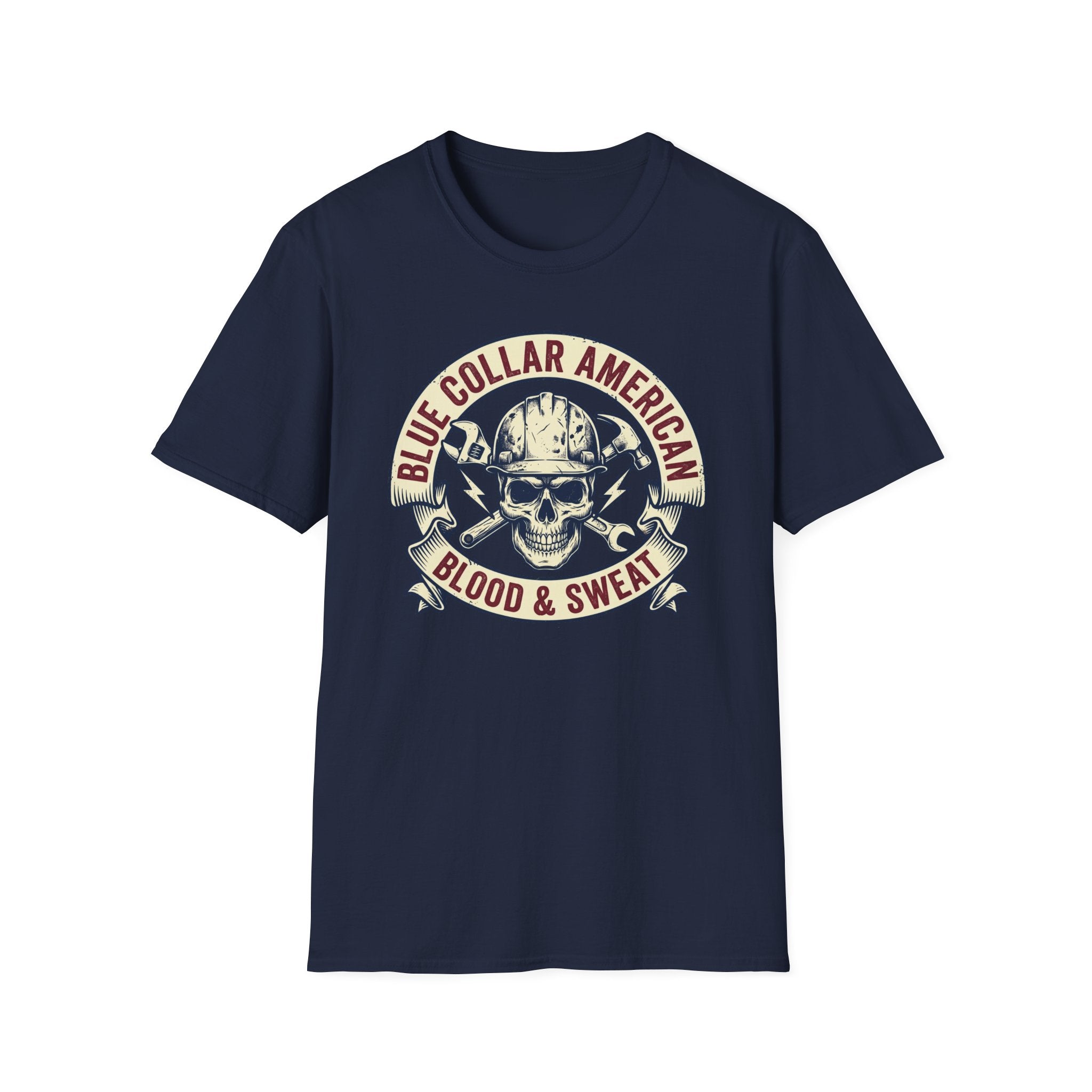 Blue Collar American Skull T-Shirt