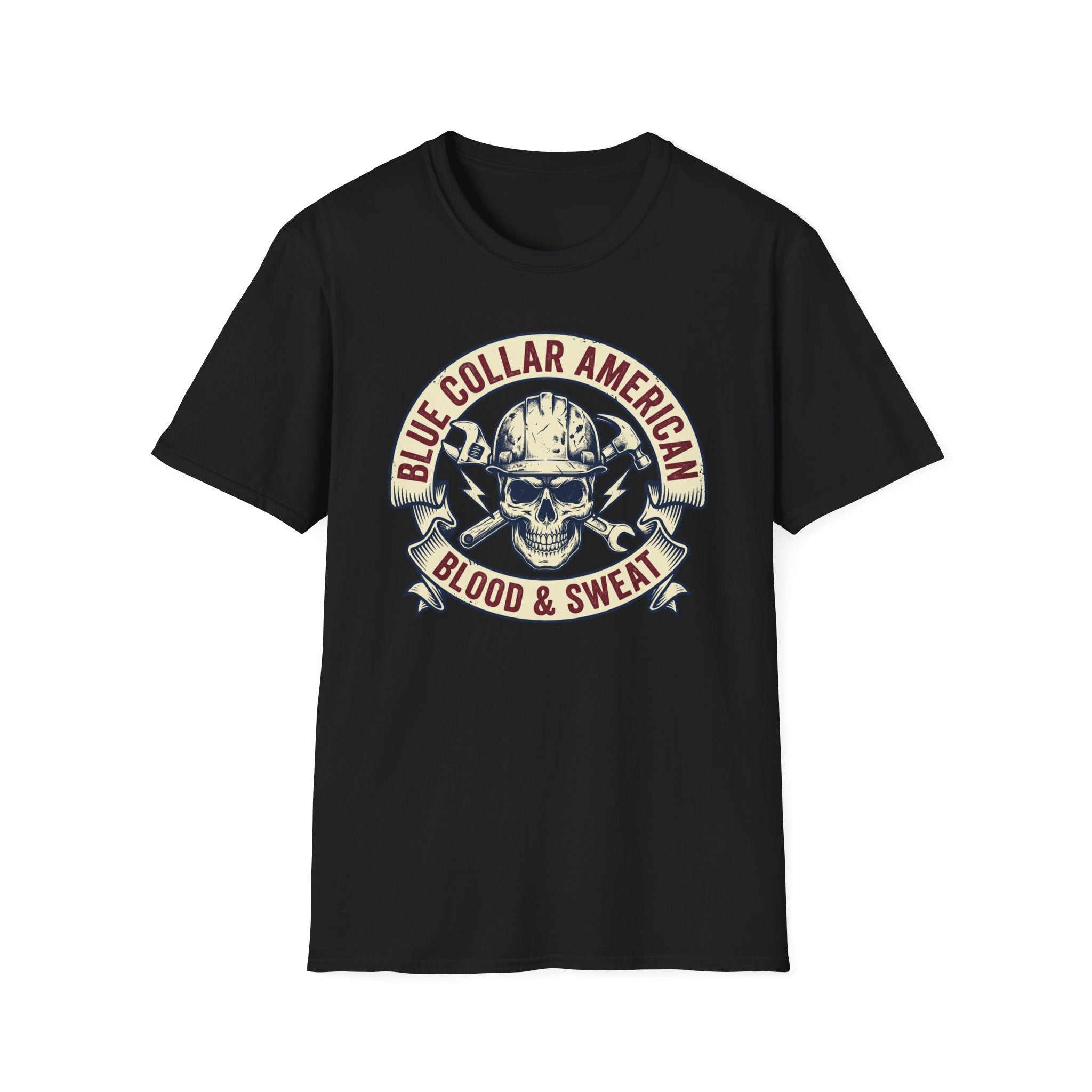 Blue Collar American Skull T-Shirt