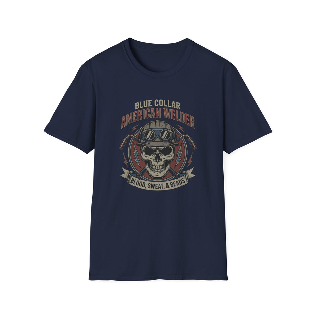 Blue Collar Welder Skull T-Shirt