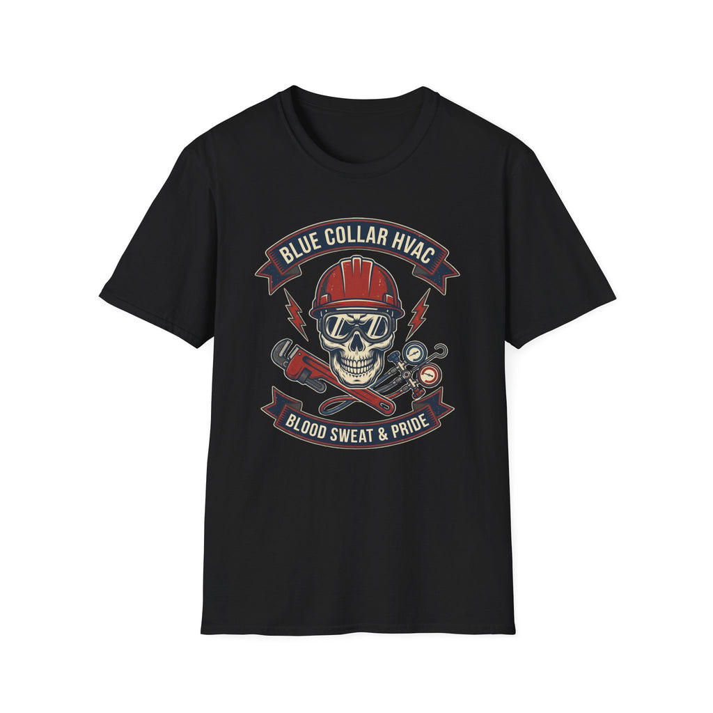 Blue Collar HVAC Skull T-Shirt