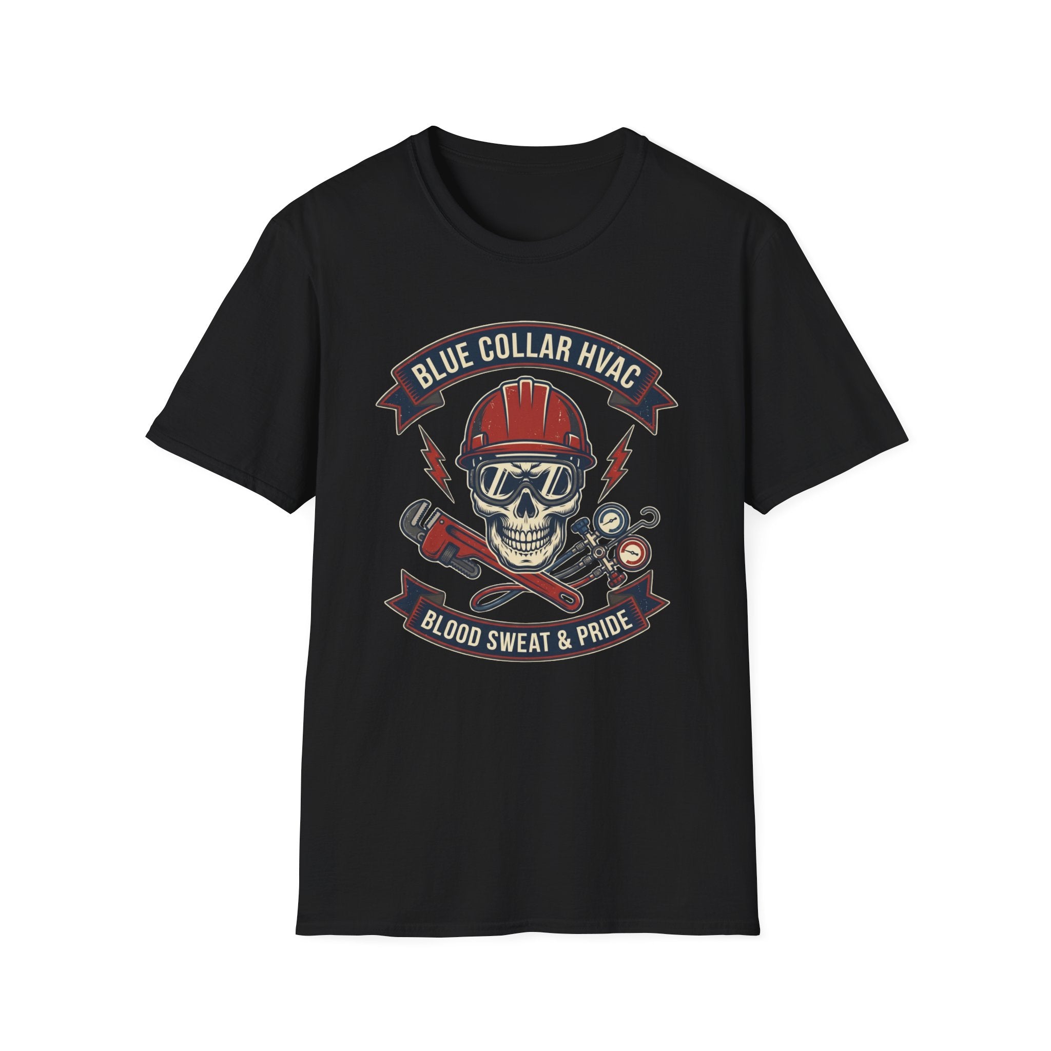 Blue Collar HVAC Skull T-Shirt