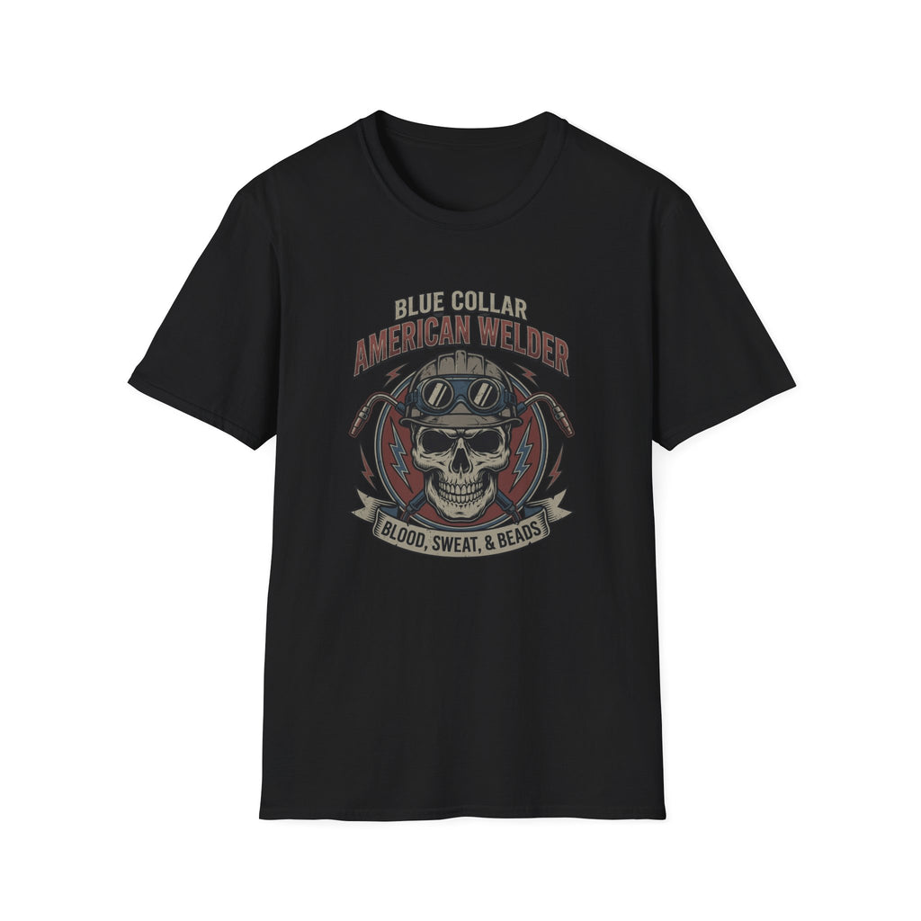 Blue Collar Welder Skull T-Shirt