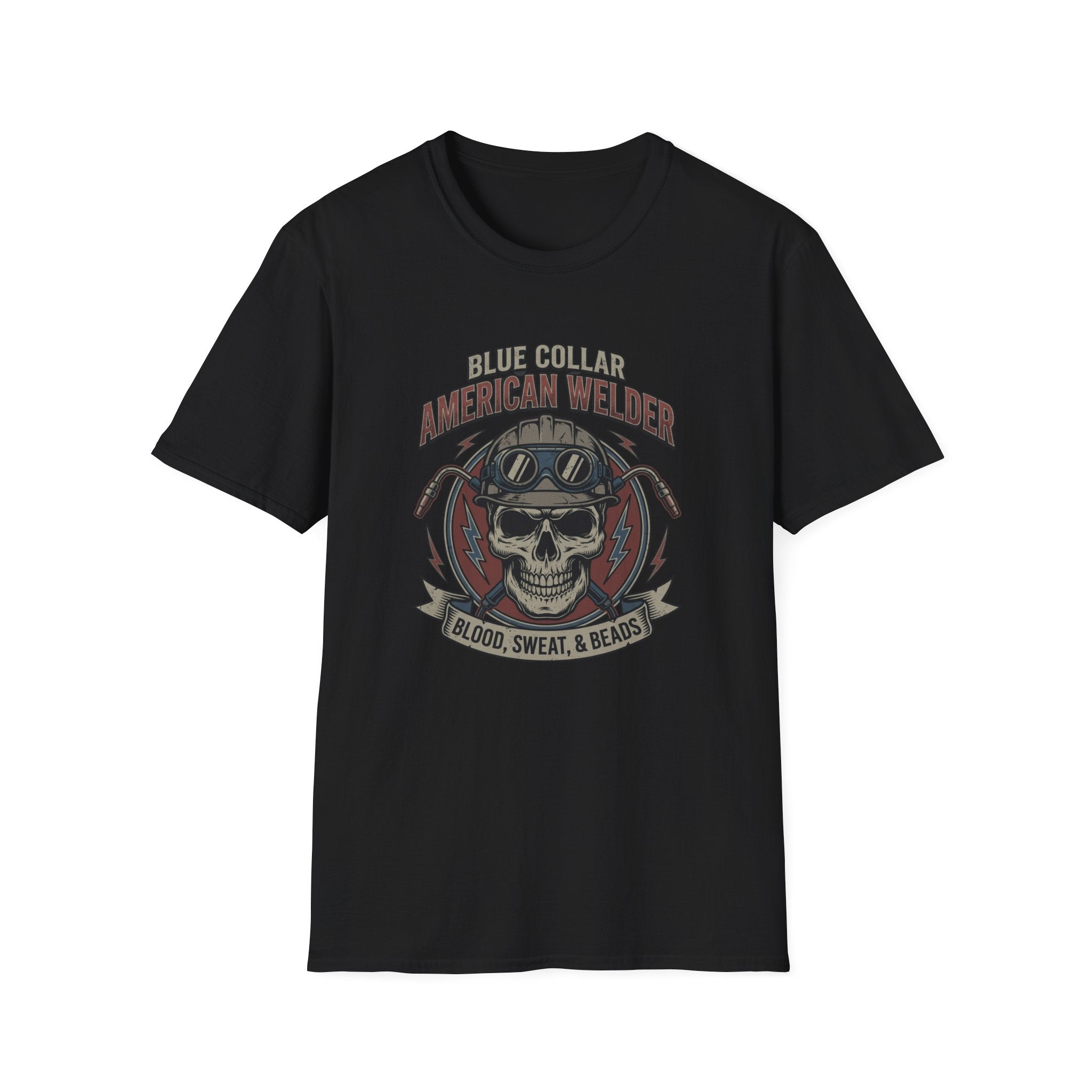 Blue Collar Welder Skull T-Shirt
