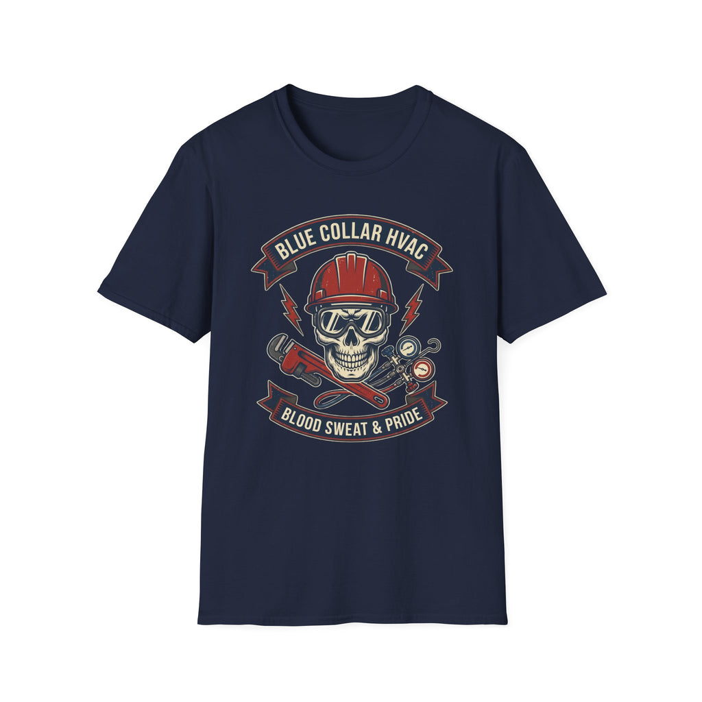 Blue Collar HVAC Skull T-Shirt