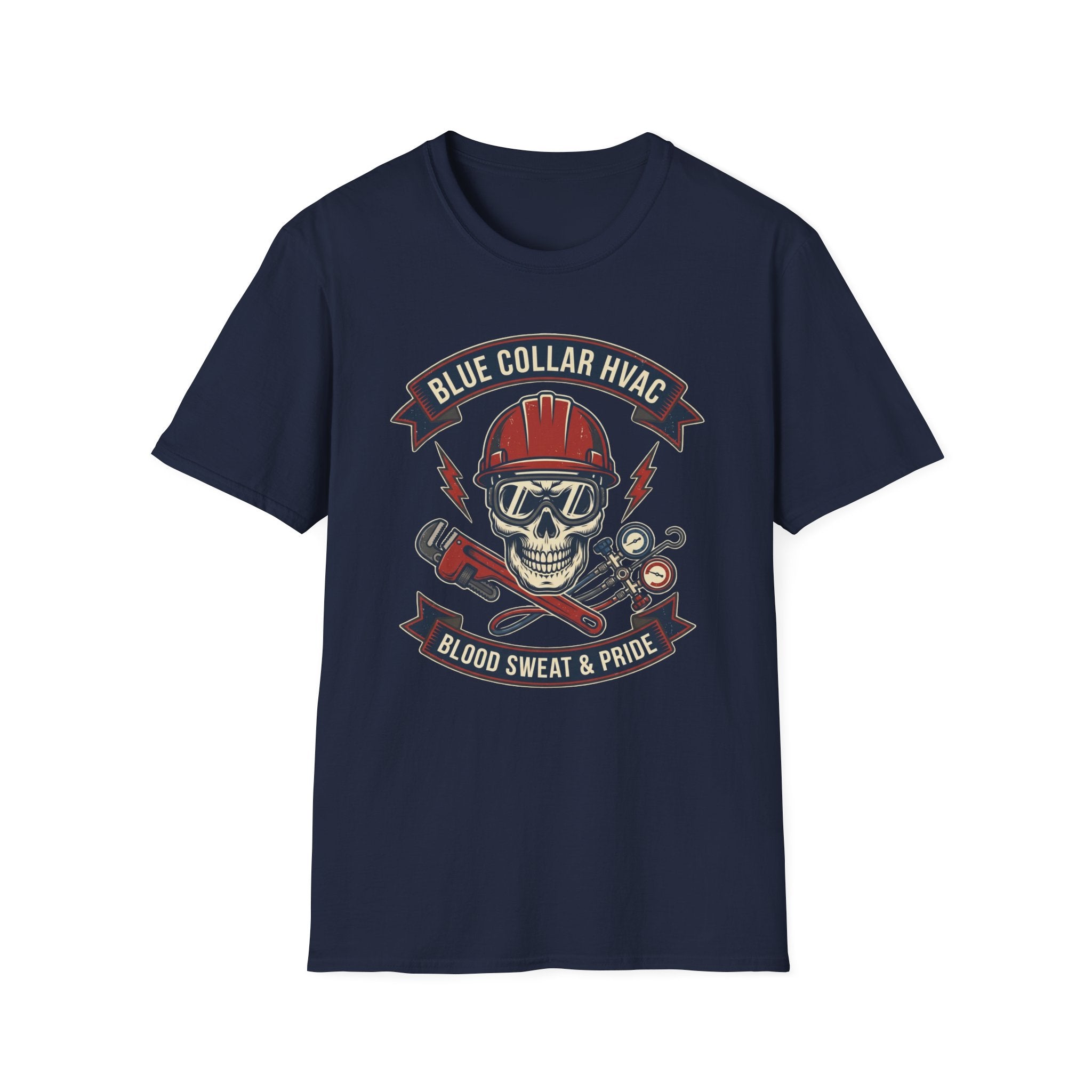 Blue Collar HVAC Skull T-Shirt