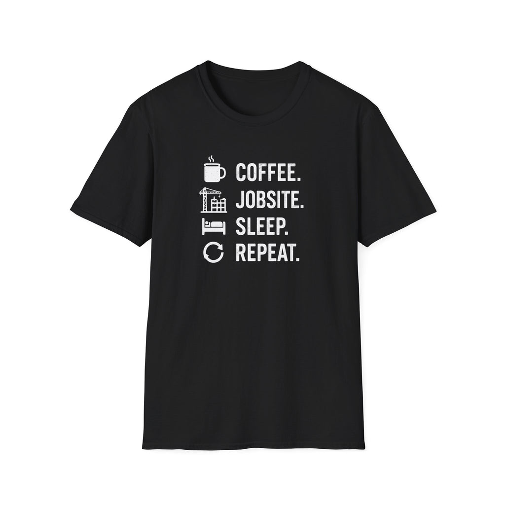 Coffee Jobsite Sleep Repeat T-Shirt