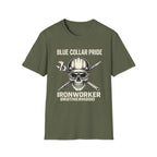 Blue Collar Ironworker Skull T-Shirt