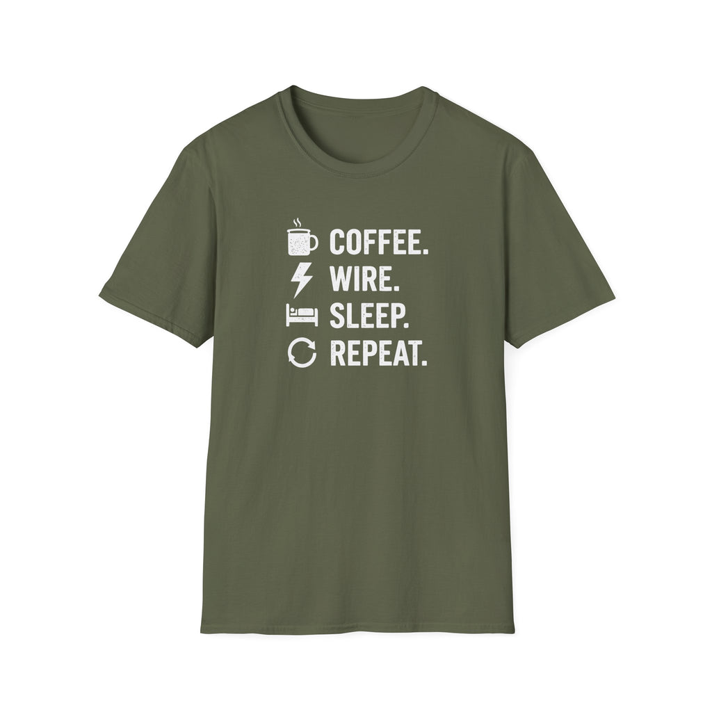 Coffee Wire Sleep Repeat T-Shirt