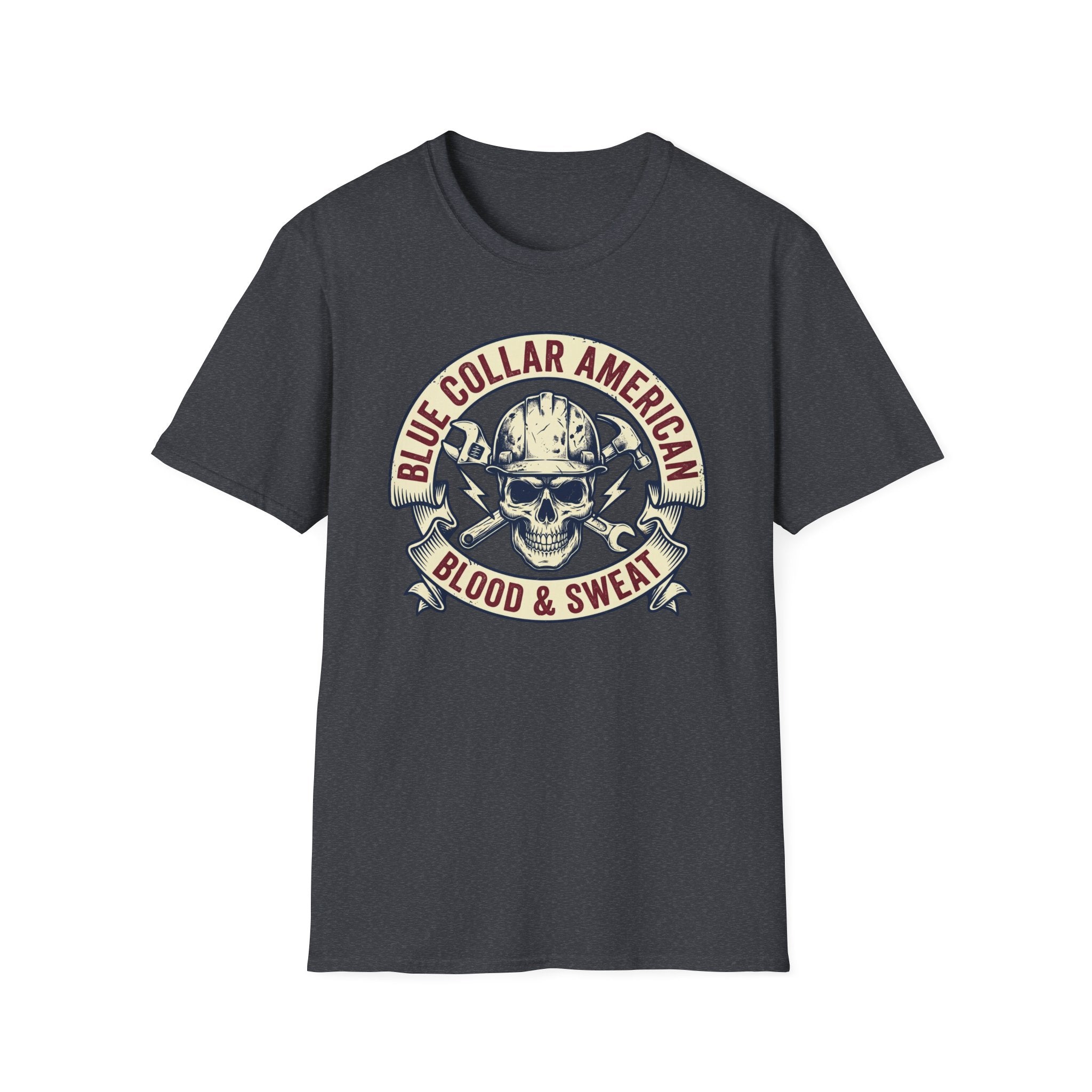 Blue Collar American Skull T-Shirt