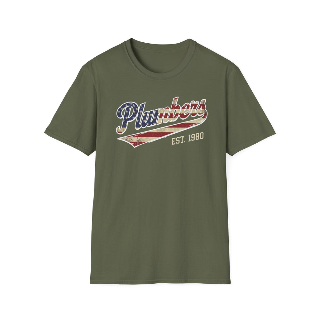 Plumbers Patriotic Softball T-Shirt