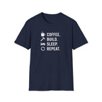 Coffee Build Sleep Repeat T-Shirt