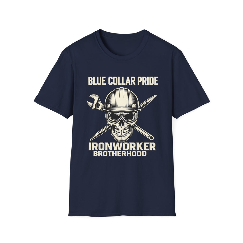 Blue Collar Ironworker Skull T-Shirt