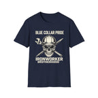 Blue Collar Ironworker Skull T-Shirt