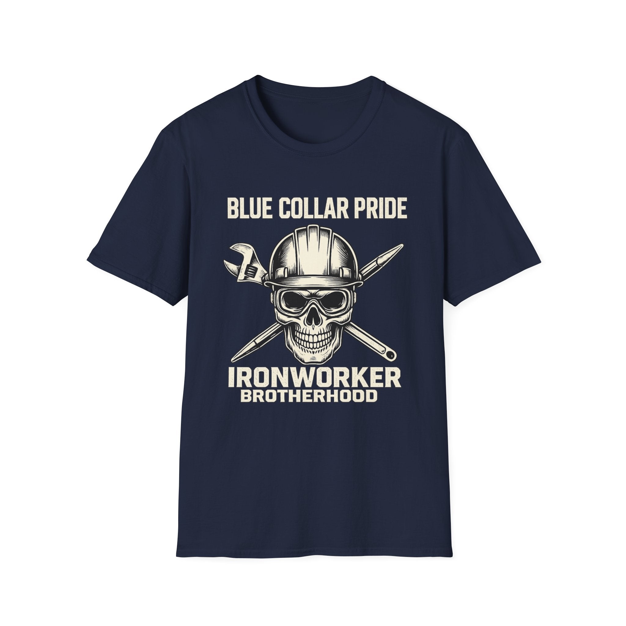 Blue Collar Ironworker Skull T-Shirt