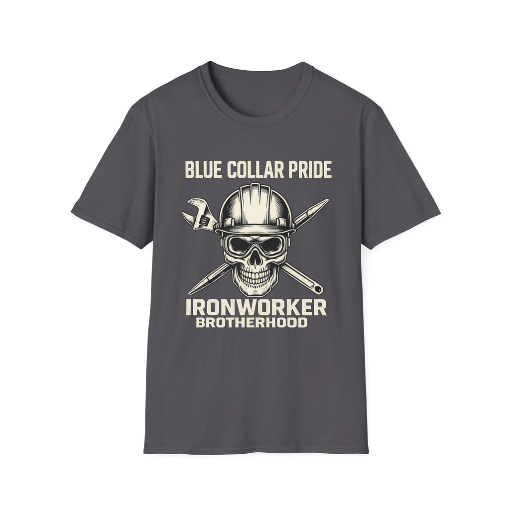 Blue Collar Ironworker Skull T-Shirt