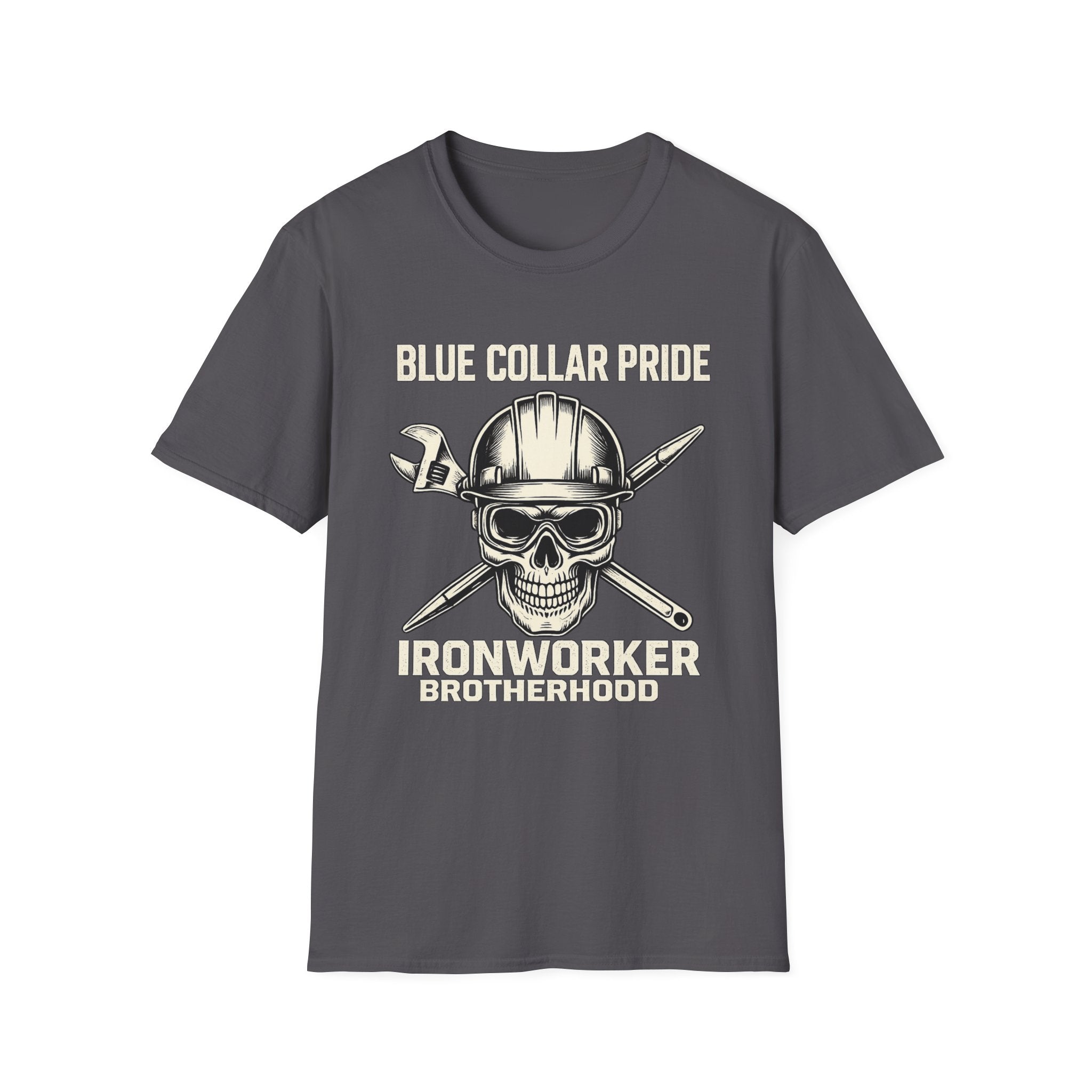Blue Collar Ironworker Skull T-Shirt