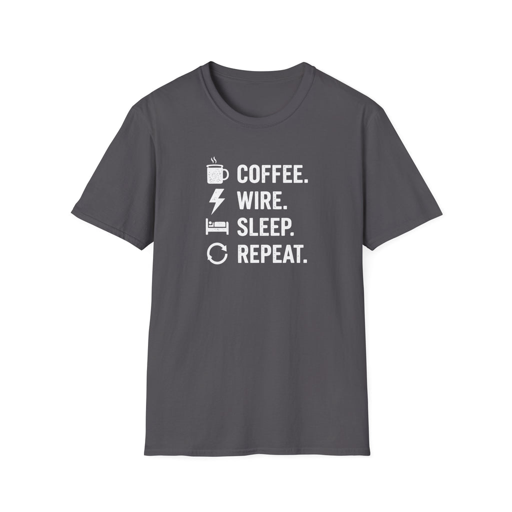 Coffee Wire Sleep Repeat T-Shirt