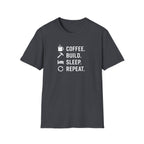 Coffee Build Sleep Repeat T-Shirt