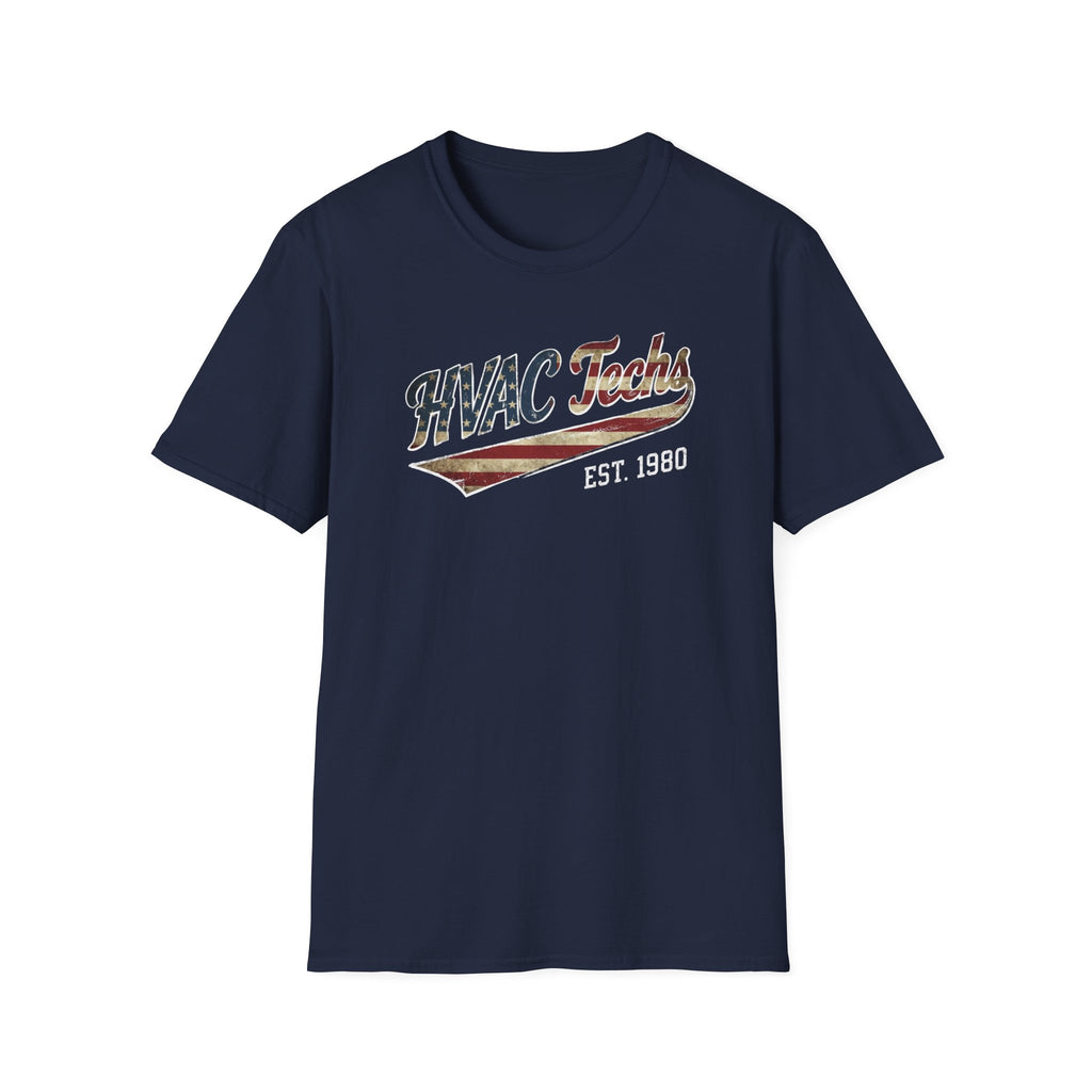 HVAC Techs Patriotic Softball T-Shirt